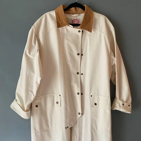 AUSTRALIAN OUTBACK COLLECTION vtg white womens M duster western cowboy 90s coat - Picture 4 of 15